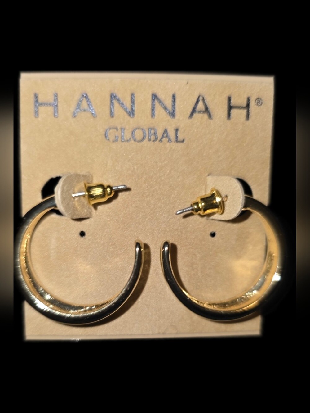Goldtone Hoop Earrings - - Picture 2 of 2